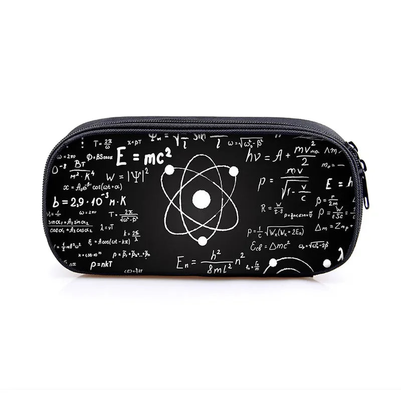 Funny Geometry Mathematical Pencil Case Women Cosmetic Bags Science Experiment Student School Supplies Pen Box Gift