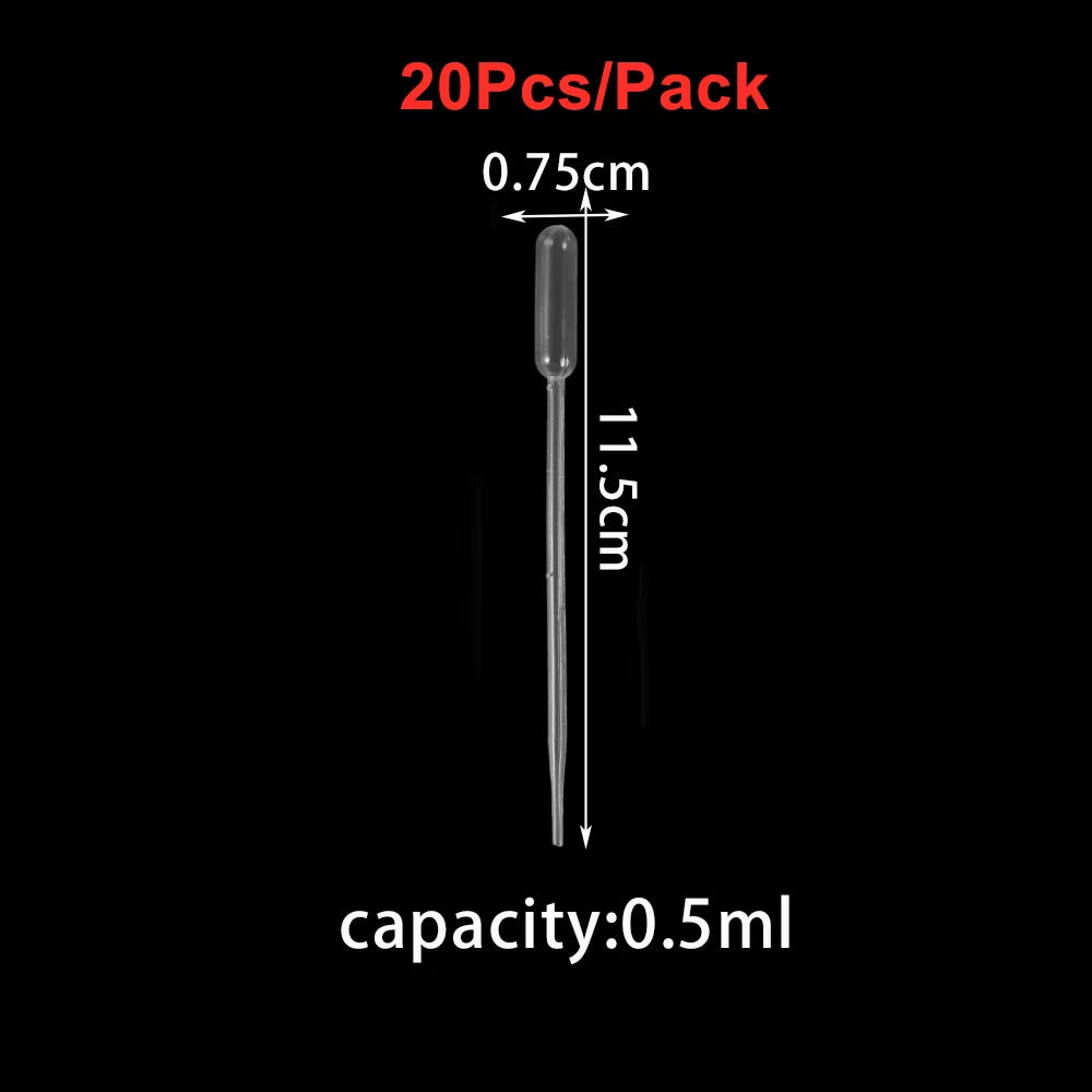 0.2/0.5/1/2/3ML Disposable Plastic Transfer Graduated Pipettes for Silicone Epoxy Resin Mold DIY Jewelry Making Squeeze Pipettes