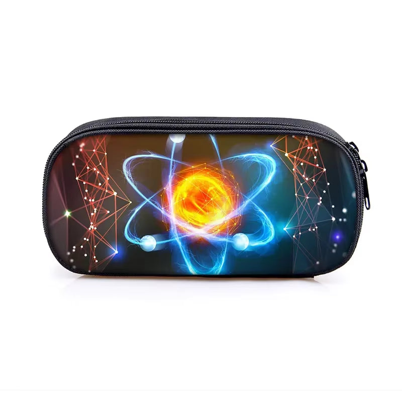 Funny Geometry Mathematical Pencil Case Women Cosmetic Bags Science Experiment Student School Supplies Pen Box Gift