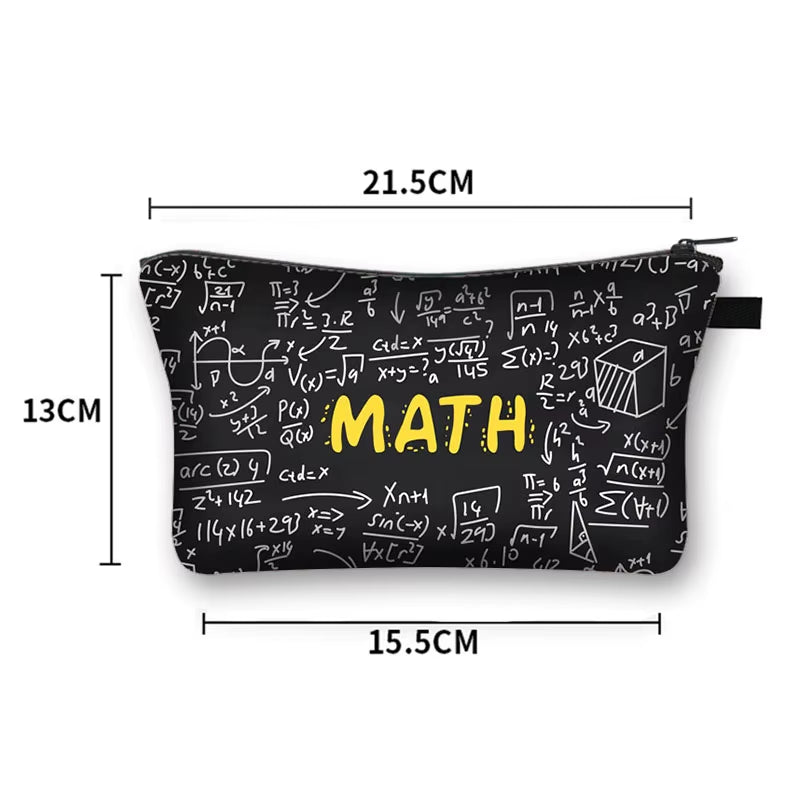 Math Formula Geometry Science Mathematical Cosmetic Case Cute Makeup Bags for Travel Experiment Storage Lipstick Bag Gift