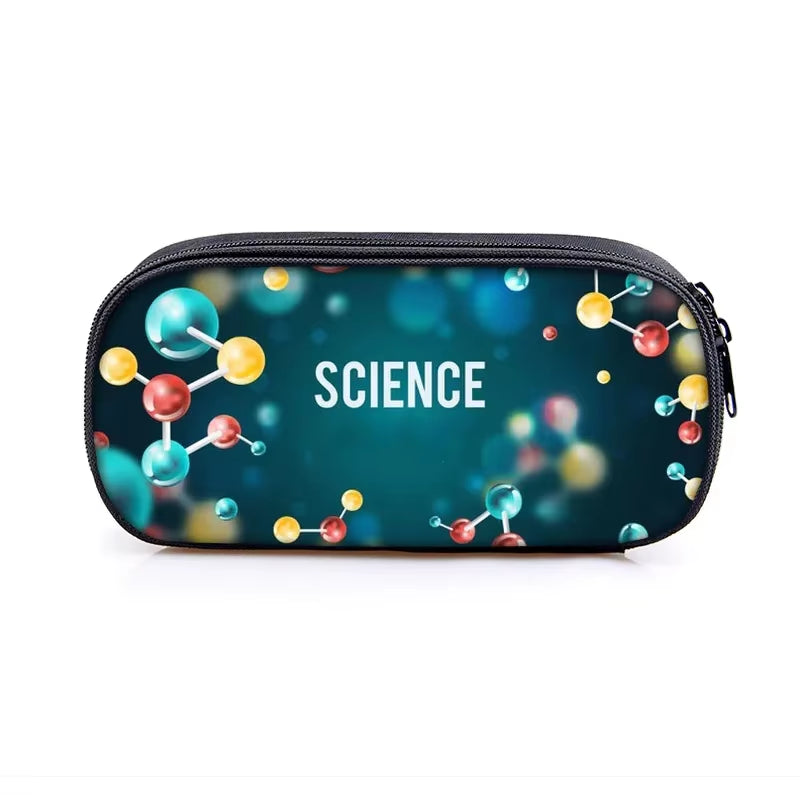Funny Geometry Mathematical Pencil Case Women Cosmetic Bags Science Experiment Student School Supplies Pen Box Gift