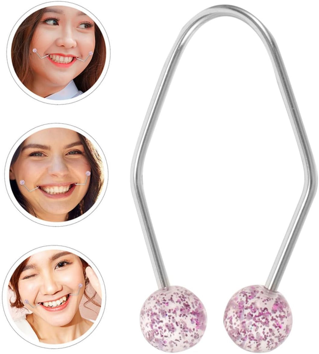 MERRYHAPY 2Piezas Entrenador De Mejillas Para Acero Inoxidable Herramienta Facial Para Ejercicios De Mejillas Para Hombres Y Mujeres Portátil Y Cómodo Color Brillo