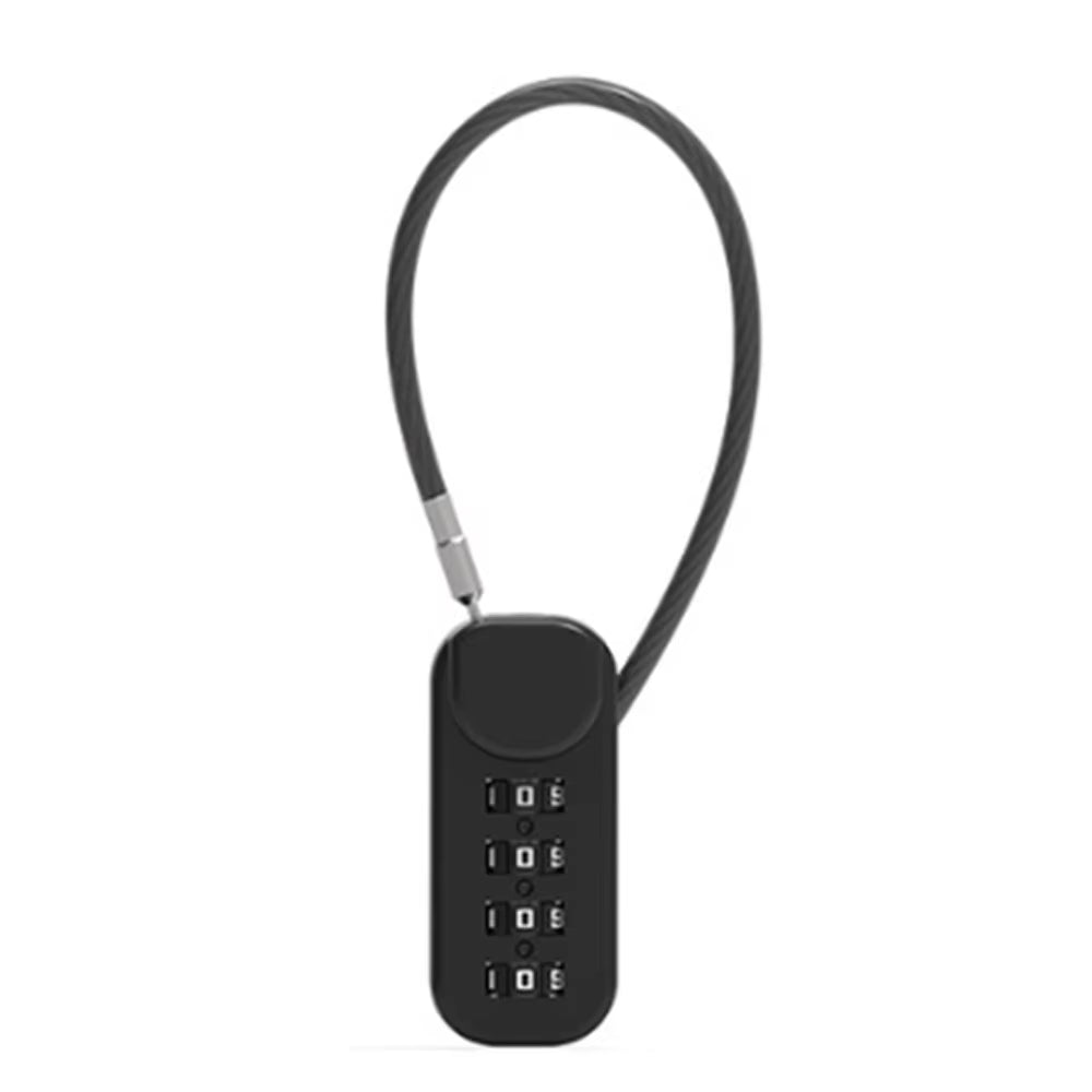 Zinc Alloy 4 Digit Password Lock Portable Anti-Theft Wire Rope Dormitory Cabinet Lock Padlock Luggage Combination Lock Home