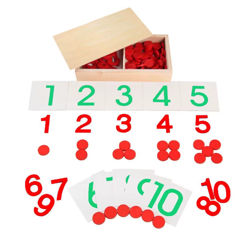 Kids Montessori Set Math Toy Learning Number Geometry Wooden Toy Fractional Counting Early Educational Spindle Box Teaching Aids