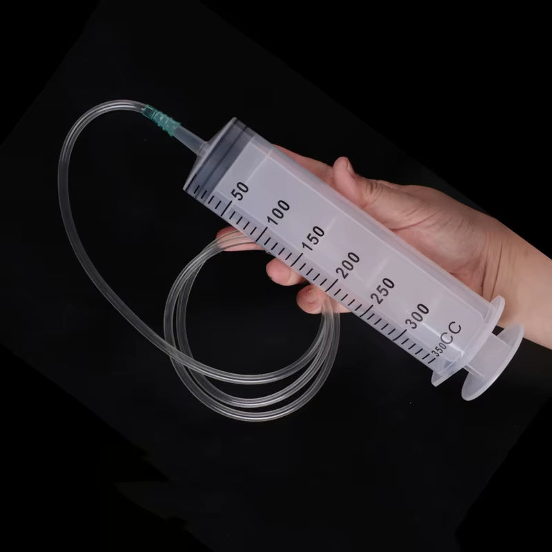 Large Syringe Tubing 500ML Plastic Syringe with Tube Converter Cap for Liquid Oil Glue Applicator Experiments Industrial Use