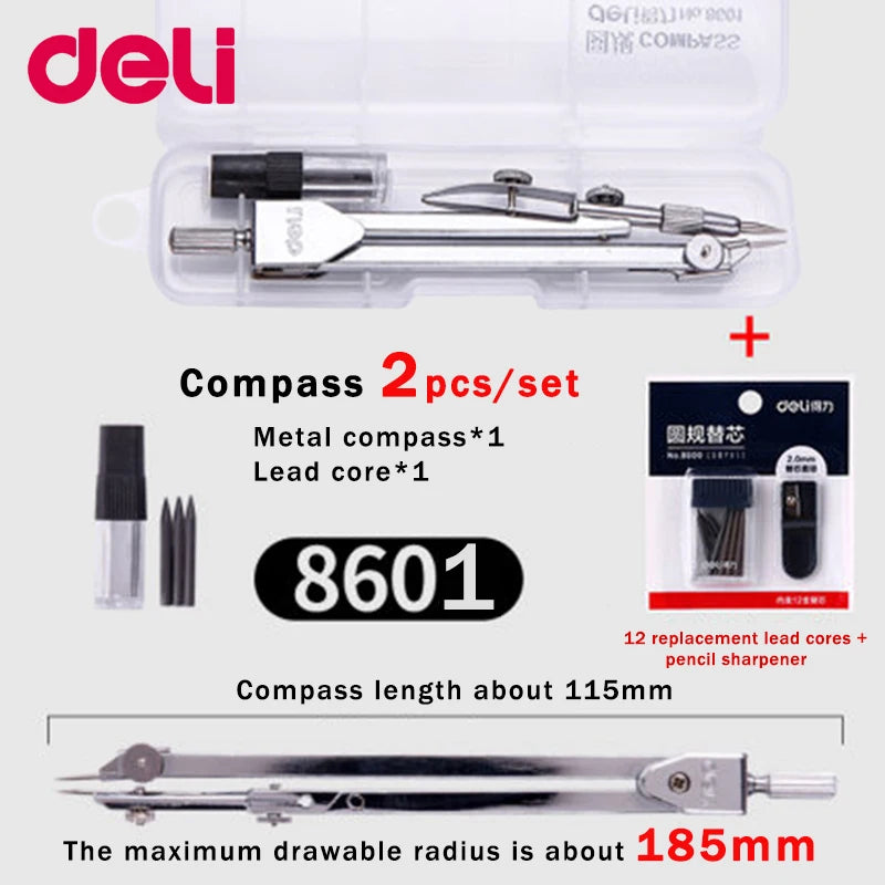 Stainless Steel Multifunctional Drafting Drawing Compass Math Geometry 2/4/5/6 Pcs/Set Circles Tool Durable School Supplies