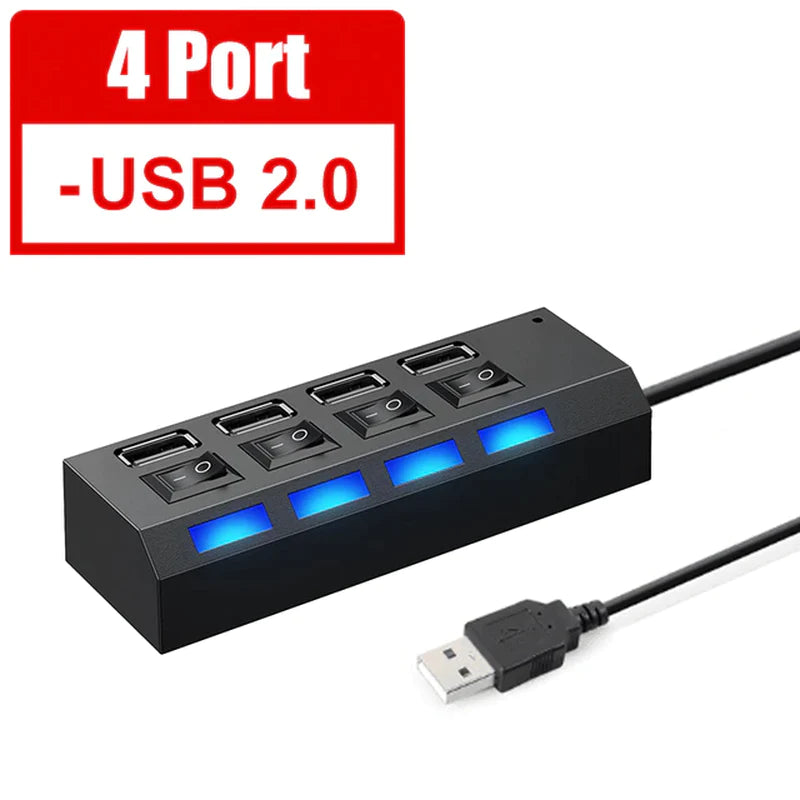 USB 3.0 HUB 3 0 HUB Multi USB Splitter 4/7 Port Expander Multiple USB 2.0 Hab Power Adapter USB3.0 Hub with Switch for PC Home