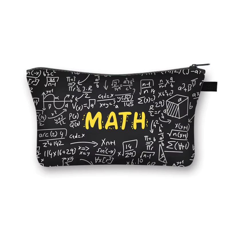 Math Formula Geometry Science Mathematical Cosmetic Case Cute Makeup Bags for Travel Experiment Storage Lipstick Bag Gift
