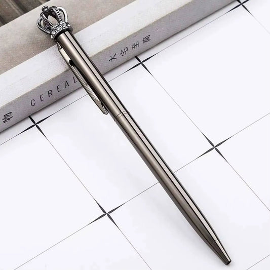 1 Piece  Crystal Shiny Metal Crown Ballpoint Pen Interesting Ball Ballpoint Pen School Stationery School Office Supplies