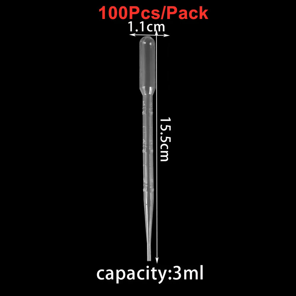 0.2/0.5/1/2/3ML Disposable Plastic Transfer Graduated Pipettes for Silicone Epoxy Resin Mold DIY Jewelry Making Squeeze Pipettes