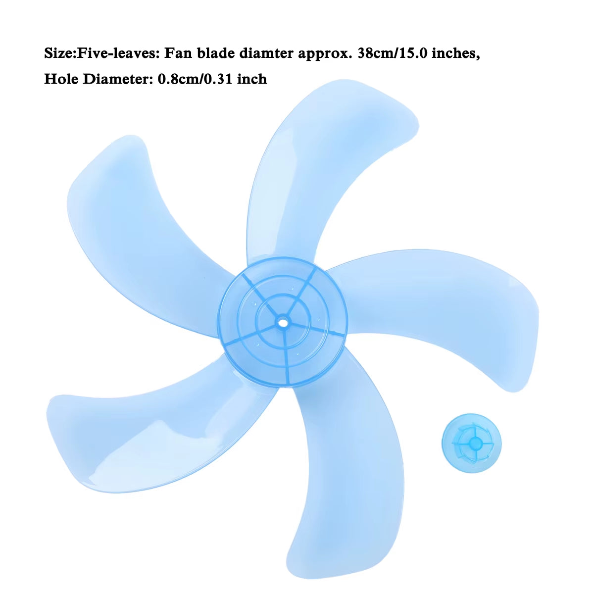 12/16Inch Plastic Fan Blade 3/5 Leaves with Nut Cover for Standing Pedestal Fan Table Fanner General Accessories