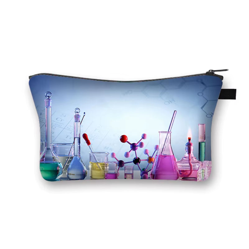 Math Formula Geometry Science Mathematical Cosmetic Case Cute Makeup Bags for Travel Experiment Storage Lipstick Bag Gift