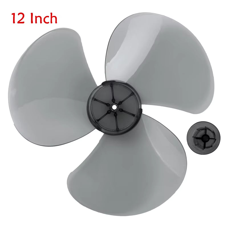 12/16Inch Plastic Fan Blade 3/5 Leaves with Nut Cover for Standing Pedestal Fan Table Fanner General Accessories