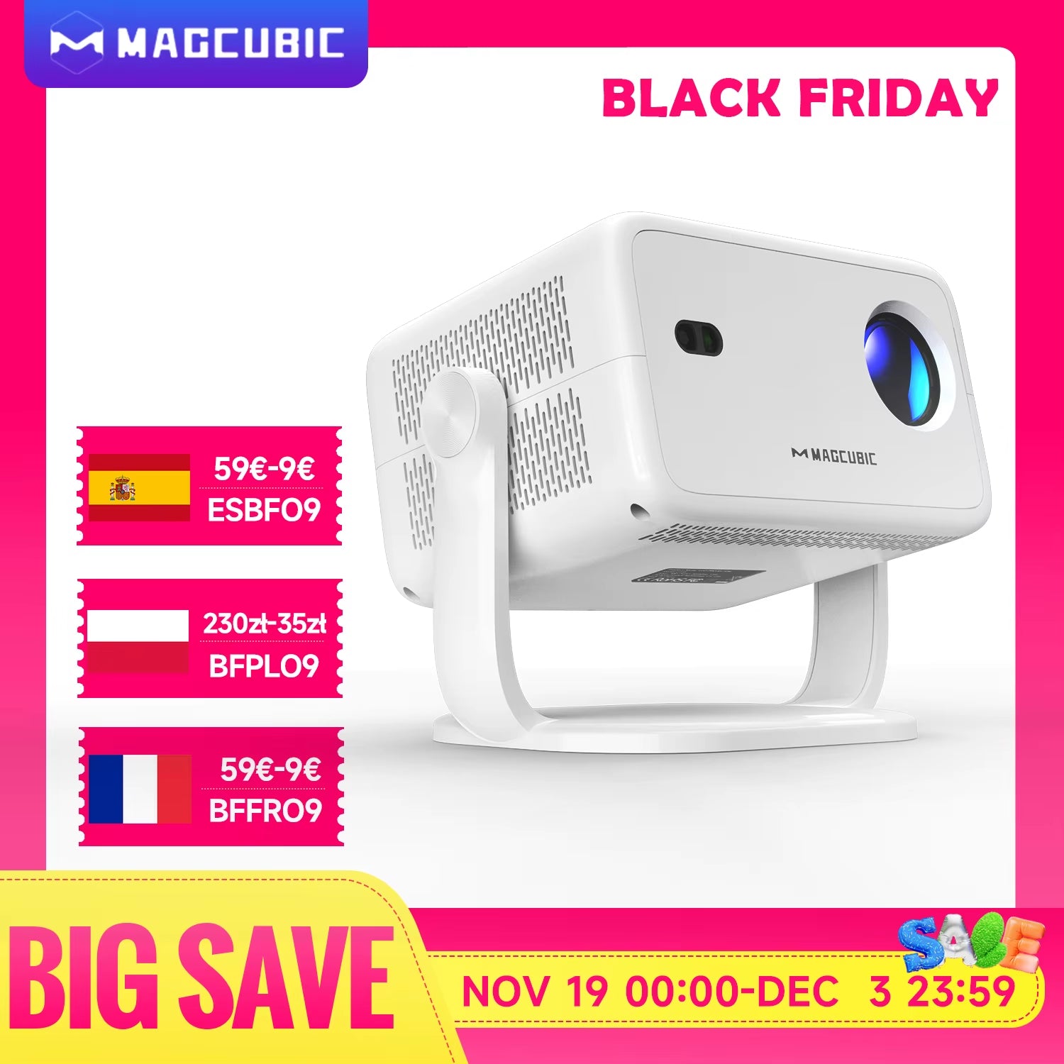 Native 1080P 650ANSI 8K Android14 L018 Projector with Auto Keystone Correction Focus Wifi6 BT5.4 Portable Movie Outdoor