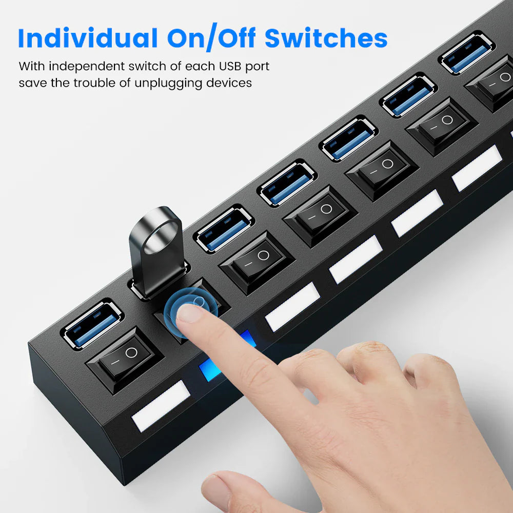 USB 3.0 HUB 3 0 HUB Multi USB Splitter 4/7 Port Expander Multiple USB 2.0 Hab Power Adapter USB3.0 Hub with Switch for PC Home