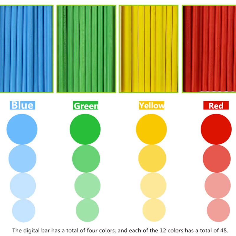 Children Learning Math Wooden Educational Toys Digital Stick Montessori Teaching Aid Mathematics Enlightenment Knowledge