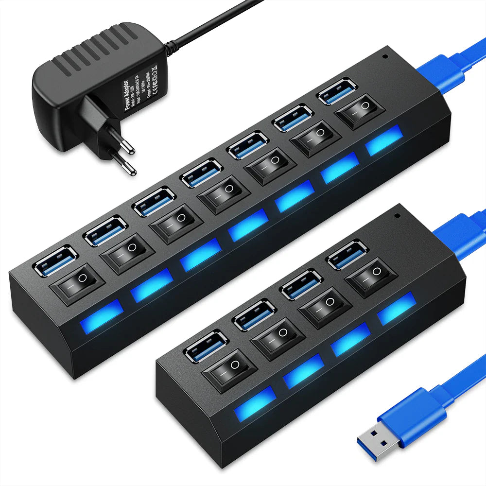 USB 3.0 HUB 3 0 HUB Multi USB Splitter 4/7 Port Expander Multiple USB 2.0 Hab Power Adapter USB3.0 Hub with Switch for PC Home