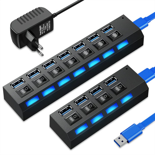 USB 3.0 HUB 3 0 HUB Multi USB Splitter 4/7 Port Expander Multiple USB 2.0 Hab Power Adapter USB3.0 Hub with Switch for PC Home