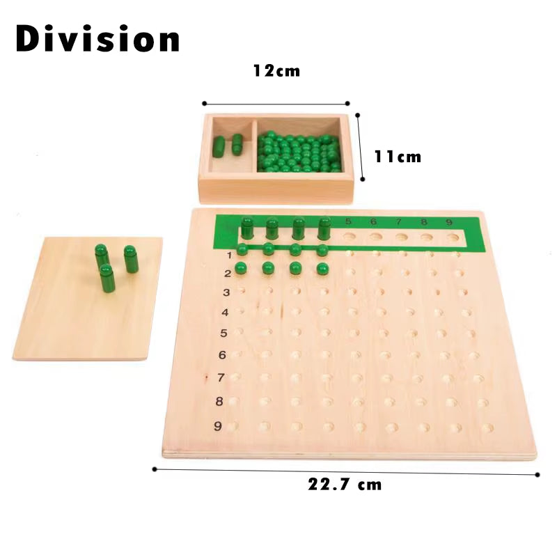 Kids Montessori Set Math Toy Learning Number Geometry Wooden Toy Fractional Counting Early Educational Spindle Box Teaching Aids