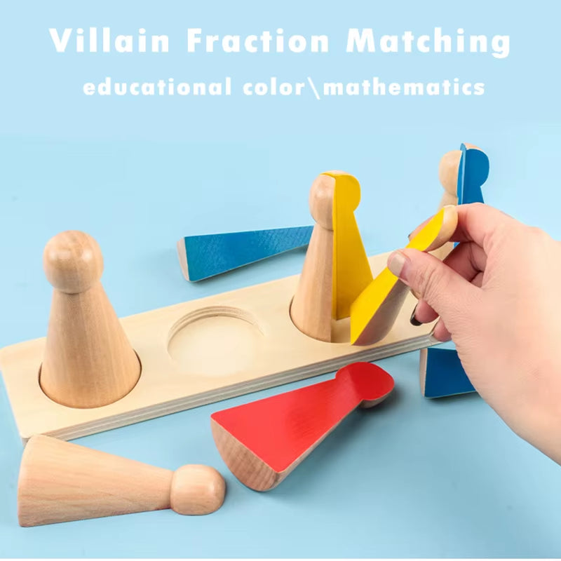 Kids Montessori Set Math Toy Learning Number Geometry Wooden Toy Fractional Counting Early Educational Spindle Box Teaching Aids