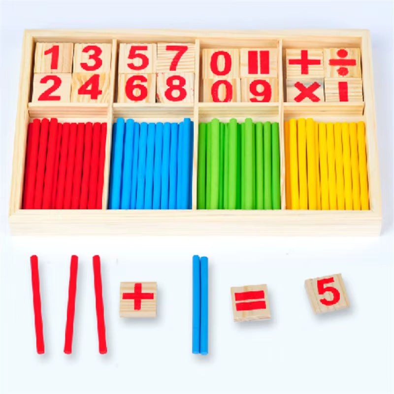 Children Learning Math Wooden Educational Toys Digital Stick Montessori Teaching Aid Mathematics Enlightenment Knowledge