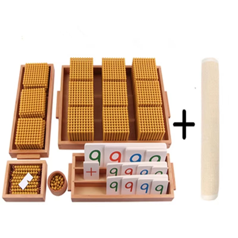 Montessori Math Toys Golden Beads Set Decimal System Learning Bank Game for Children Mathematics Material Education Equipment