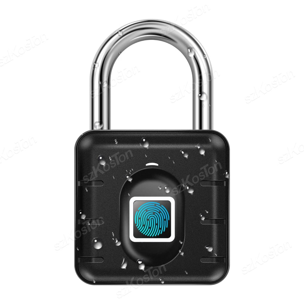 Waterproof Smart Fingerprint Padlock Locker Dormitory Anti-Theft Padlock Keyless Security Protect Electronic Unlock for Luggage