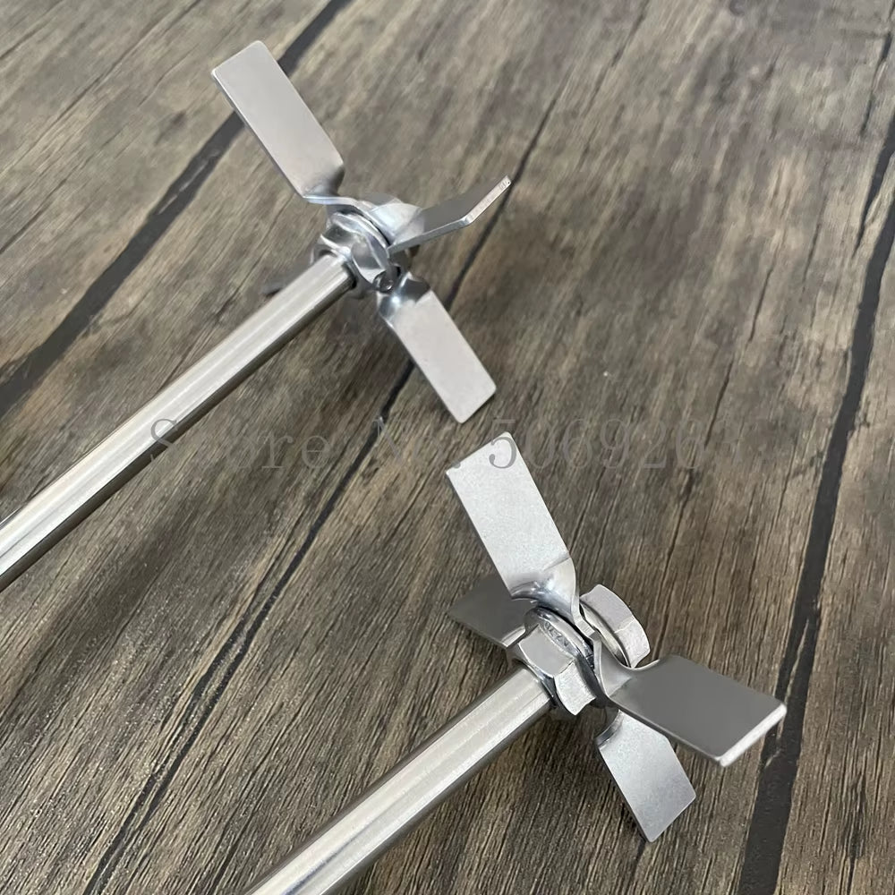1Set 304 Stainless Steel Four - Blade Paddle with Rod,Dia 60/70Mm Four-Blade Agitator Used in Laboratory Stirring Experiments