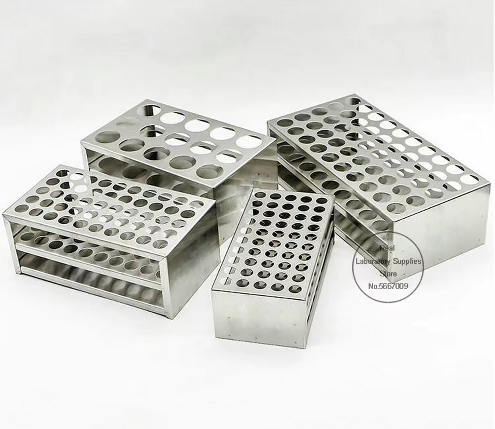 1PCS Lab Stainless Steel Test Tube Holder Colorimetric Tube Rack Centrifuge Tube Stander for School Experiment