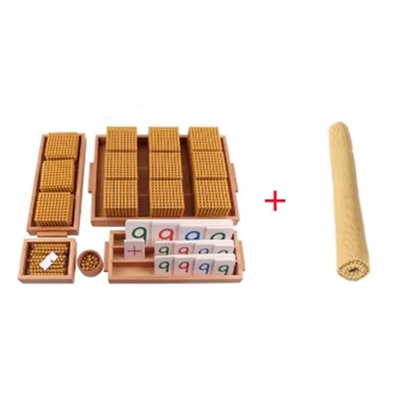 Montessori Math Toys Golden Beads Set Decimal System Learning Bank Game for Children Mathematics Material Education Equipment