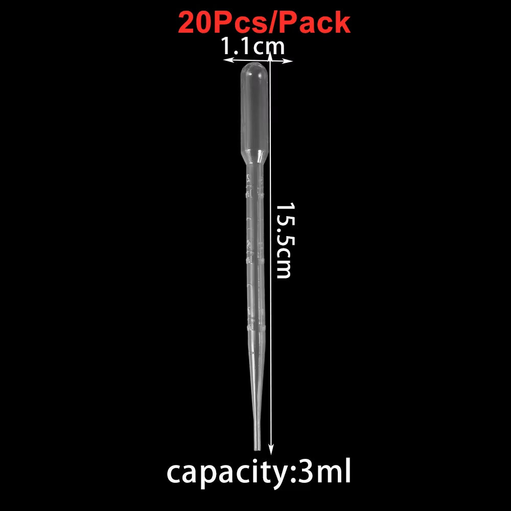 0.2/0.5/1/2/3ML Disposable Plastic Transfer Graduated Pipettes for Silicone Epoxy Resin Mold DIY Jewelry Making Squeeze Pipettes