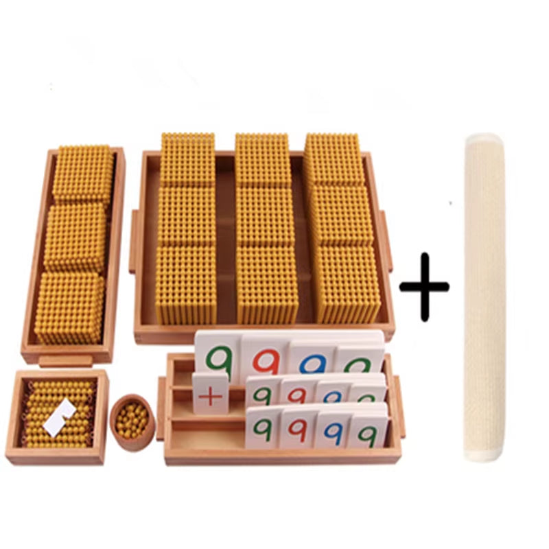 Montessori Math Toys Golden Beads Set Decimal System Learning Bank Game for Children Mathematics Material Education Equipment