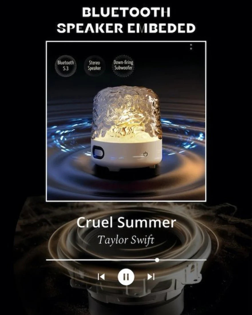 Light Theatre: Ambient Light with Stereo Speaker, Ripple Sunset Aurora Projector All-In-1