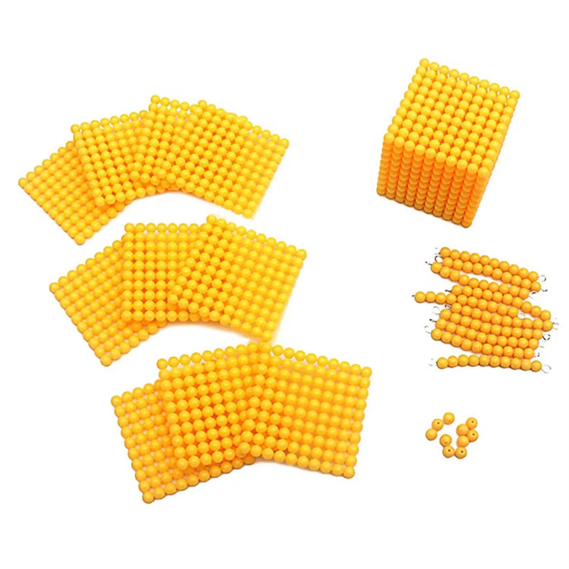 Montessori Materials Bead Math Toy Gold Beads Symbols with Trays Decimal Bank Game Decimals Learning for Preschool Student Gift