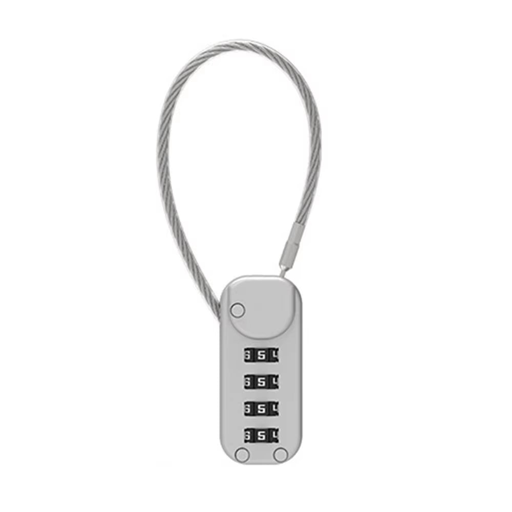Zinc Alloy 4 Digit Password Lock Portable Anti-Theft Wire Rope Dormitory Cabinet Lock Padlock Luggage Combination Lock Home