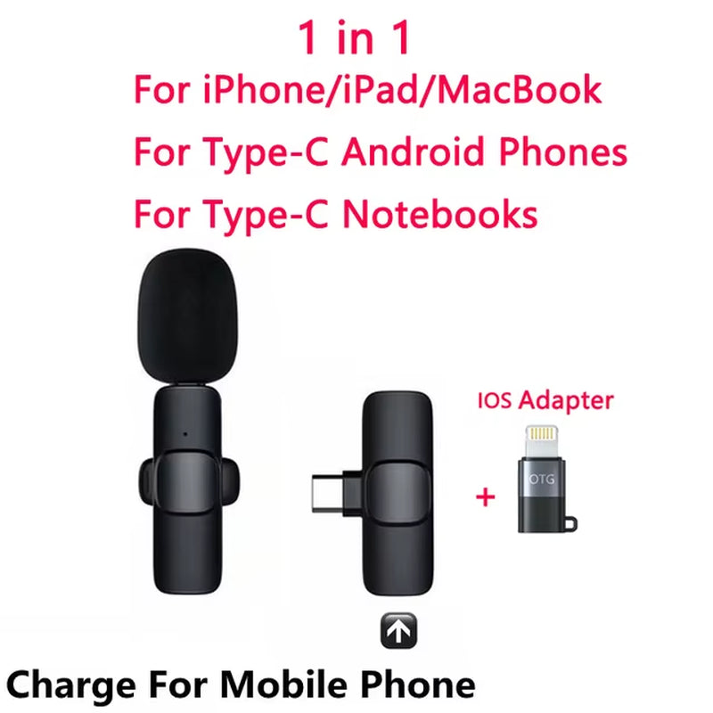 Lavalier Buttonhole Wireless Lapel Microphone Bluetooth Mic Mini for Cell Mobile Phone PC Tiny Micro Tie Small USB Mike Mikrofon