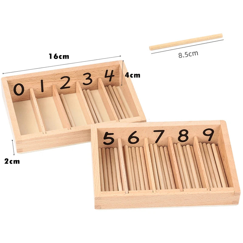Kids Montessori Set Math Toy Learning Number Geometry Wooden Toy Fractional Counting Early Educational Spindle Box Teaching Aids