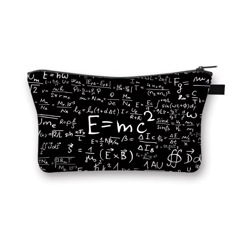 Math Formula Geometry Science Mathematical Cosmetic Case Cute Makeup Bags for Travel Experiment Storage Lipstick Bag Gift