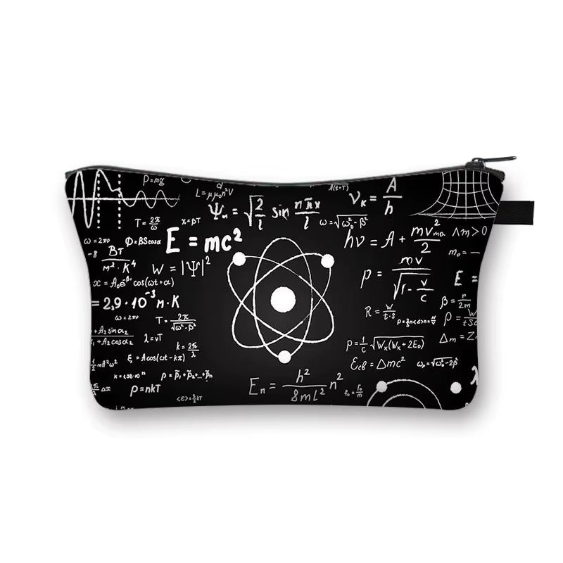 Math Formula Geometry Science Mathematical Cosmetic Case Cute Makeup Bags for Travel Experiment Storage Lipstick Bag Gift