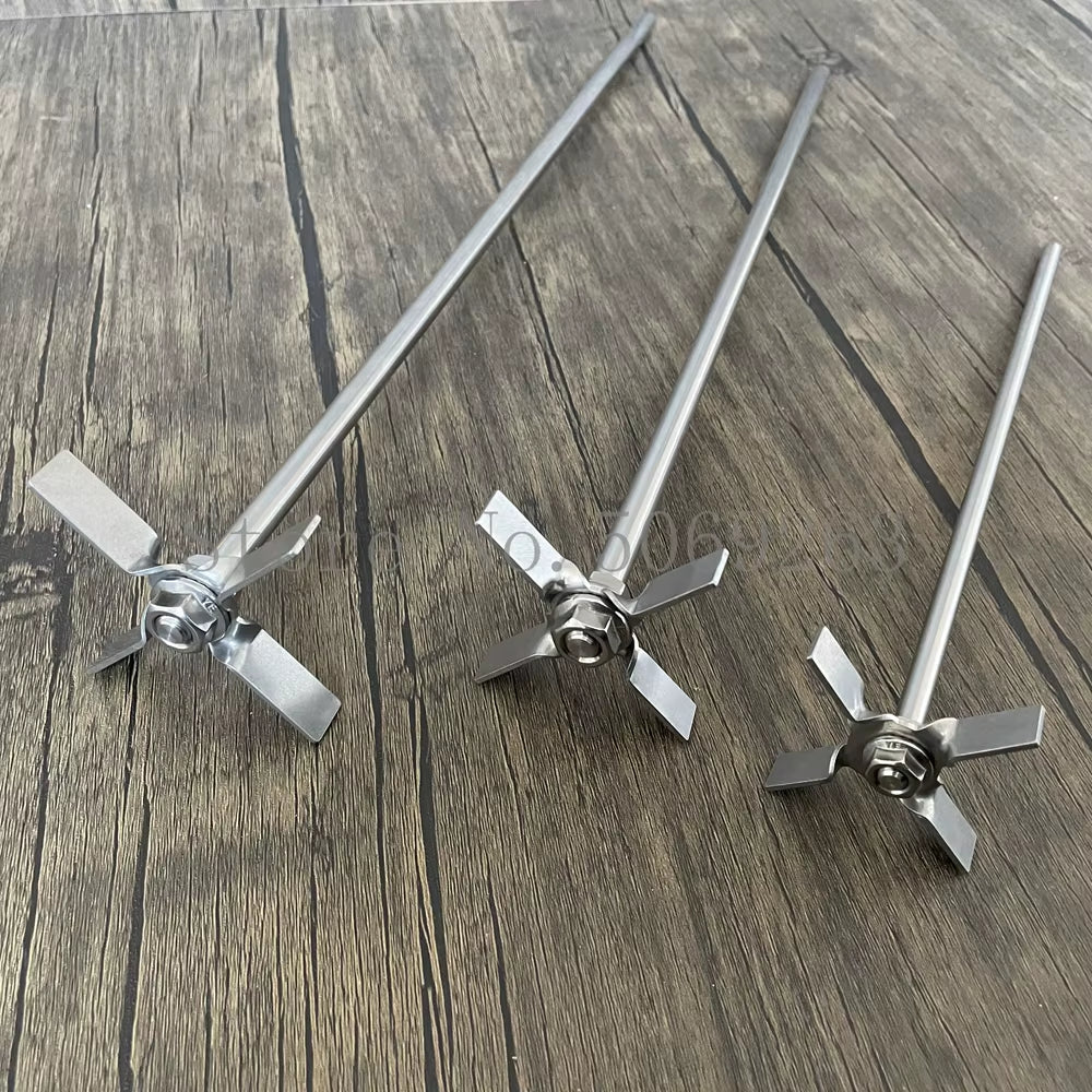 1Set 304 Stainless Steel Four - Blade Paddle with Rod,Dia 60/70Mm Four-Blade Agitator Used in Laboratory Stirring Experiments